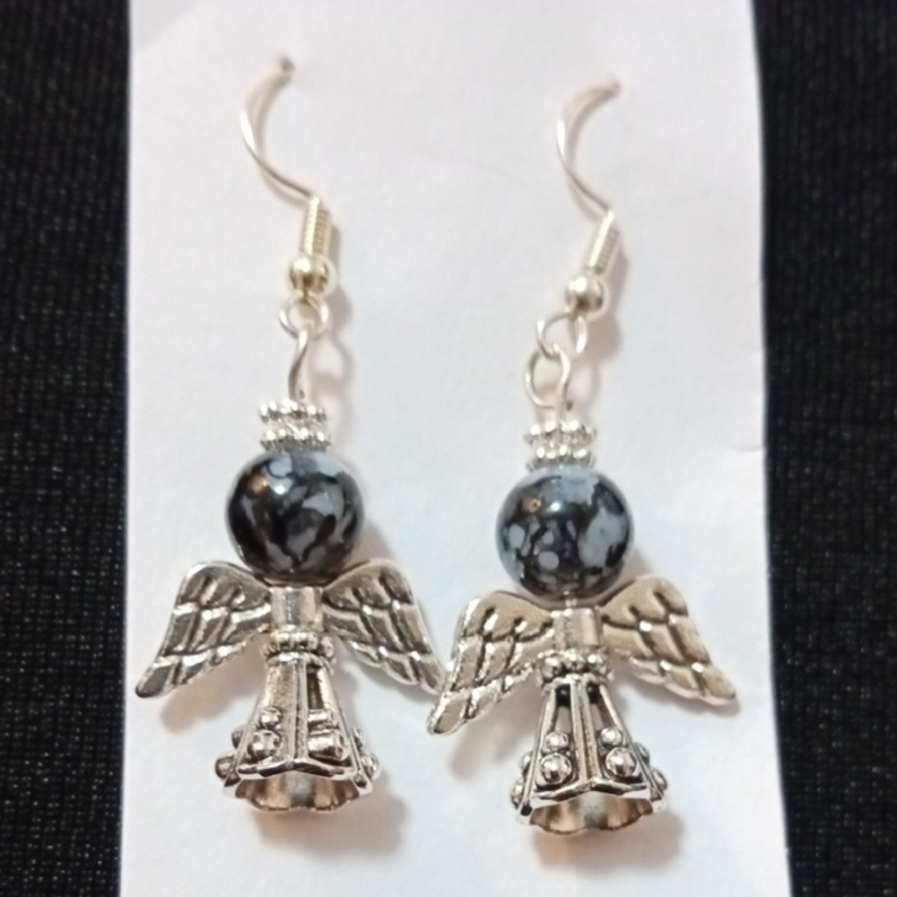 Handmade Silver Angel Wing Earrings